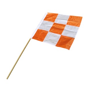 Flag, Airport, 36in, Orange/White, 72in Wood Dowel LARGE