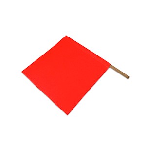Flag, Vinyl, 18in, Orange, 24in Wood Dowel LARGE