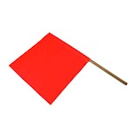 Flag, Vinyl, 18in, Orange, 30in Wood Dowel THUMBNAIL