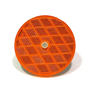 Reflector, Round, Plastic, 3in, Amber LARGE