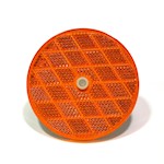 Reflector, Round, Plastic, 3in, Amber THUMBNAIL
