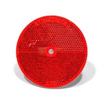 Reflector, Round, Plastic, 3in, Red THUMBNAIL