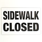 Sign, Cardboard, Sidewalk Closed, 18x12 THUMBNAIL