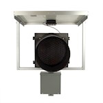 Beacon Head, Self Contained, 50W Solar, 12in Amber Lens, 27 LED Bulb, 12V, 18AH Battery, Telespar THUMBNAIL