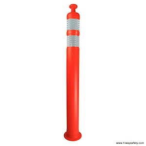 Delineator, Knob Top, Orange, 42in, 4.5in Bottom, 2-3in White HI Bands LARGE