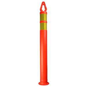 Delineator, Diamond Top, Orange, 42in, 4.5in Bottom, 2-4in Yellow HI Bands LARGE