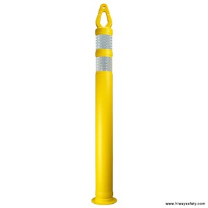 Delineator, Diamond Top, Yellow, 42in, 4.5in Bottom, 2-3in White HI Bands LARGE