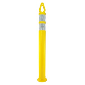Delineator, Diamond Top, Yellow, 42in, 4.5in Bottom, 2-4in White HI Bands LARGE