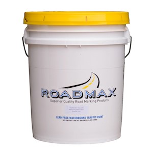 Paint, Roadmax, 5 Gallon, Water Based, Rapid Dry Yellow, RMP-100-2-P LARGE