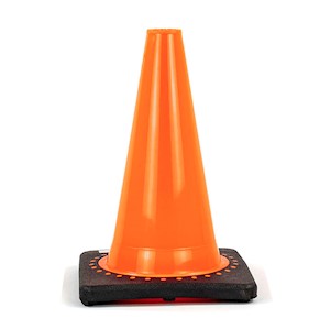 Cone, Black Base, 12in, 1.5 lb, Orange LARGE