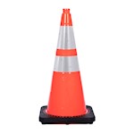 Cone, Black Base, Recessed, 28in, 10 lb, Orange, 4in & 6in Collar THUMBNAIL