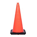 Cone, Black Base, Recessed, 28in, 10 lb, Orange THUMBNAIL