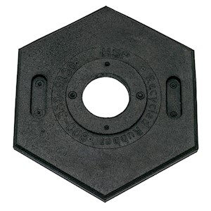 Delineator Base, Recycled Rubber, Octagon, 4.5in Hole, 8 lb LARGE