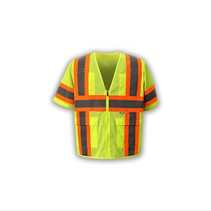 Safety Vest, Class 3, Mesh, w/Sleeves, M7148C-3, Lime LARGE