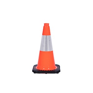 Cone, Black Base, 18in, 3 lb, Orange, 6in Collar LARGE