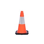 Cone, Black Base, 18in, 3 lb, Orange, 6in Collar THUMBNAIL