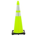 Cone, Black Base, 36in, 10 lb, Lime, 4in & 6in Collar THUMBNAIL