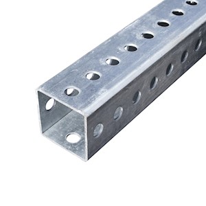 2in x 12ft, Square, 14 Gauge, Perforated Post LARGE