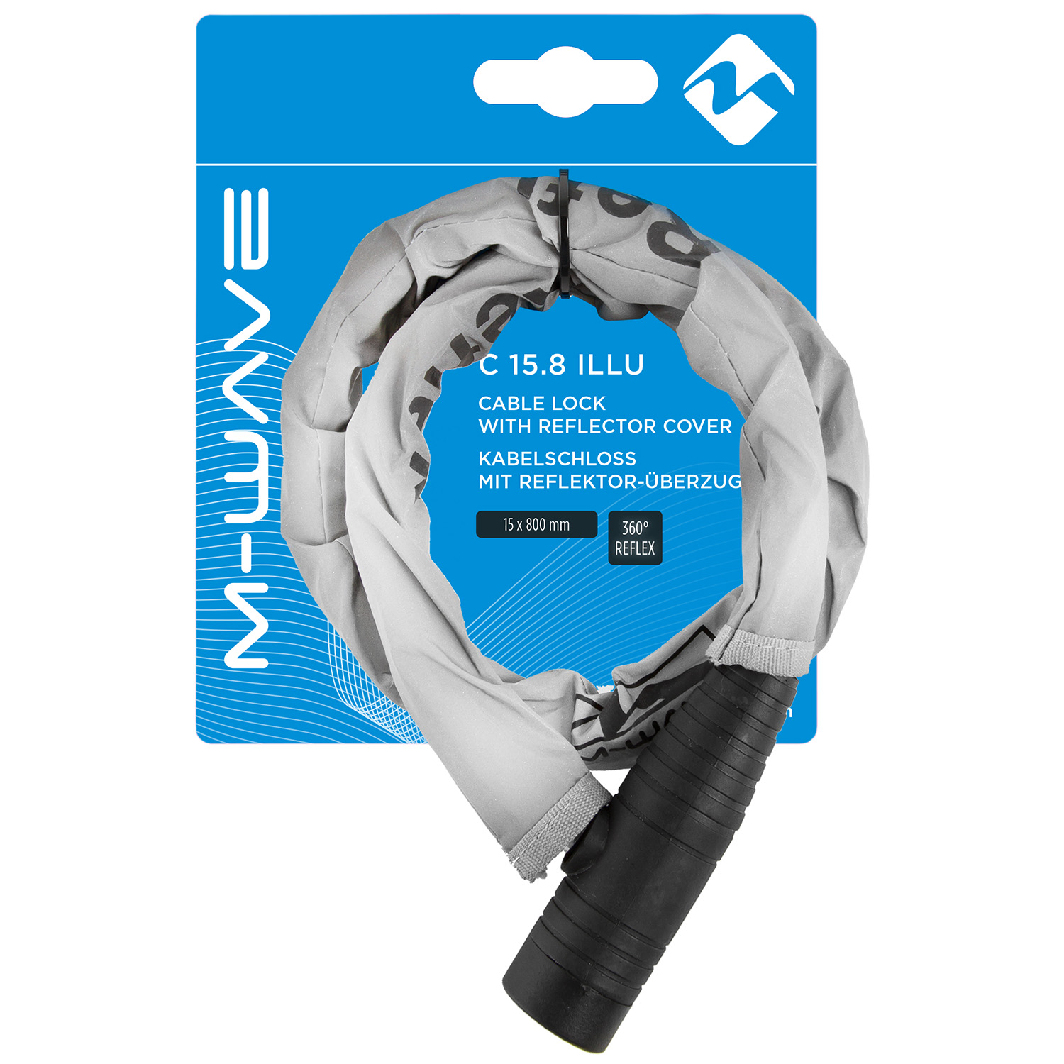 M-Wave | 15.8 Automatic Cable Lock with Reflective Cover SWATCH