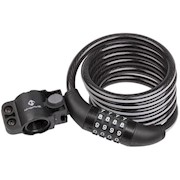 M-Wave | Braided Spiral Cable 6 foot Combo Lock with Reflective Strip, Black THUMBNAIL