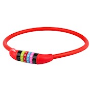 M-Wave | DS12.65 Silicone 2 ft by 12 mm Combo Bike Lock, Red THUMBNAIL