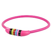 M-Wave | DS12.65 Silicone 2 ft by 12 mm Combo Bike Lock, Pink THUMBNAIL