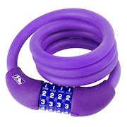 M-Wave | D12.10 Silicone 3 ft by 12 mm Combo Bike Lock, Purple THUMBNAIL