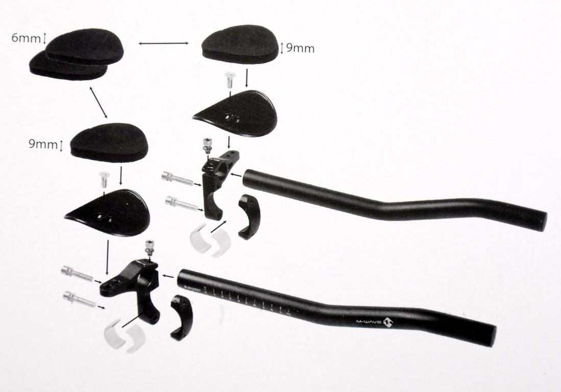 M-Wave | Aero H Tri Bar, 31.8 mm, adapter for 25.4 mm SWATCH