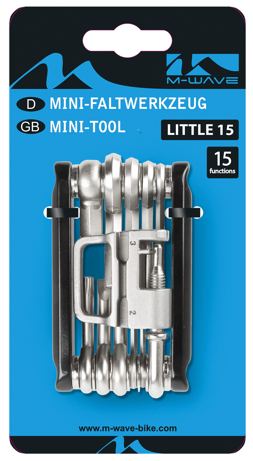 M-Wave | 15 Function Mini Folding Tool, Black/Silver SWATCH