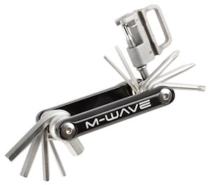 M-Wave | 15 Function Mini Folding Tool, Black/Silver LARGE