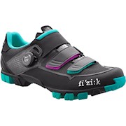 Fizik | M6B Donna Women's MTB Shoe with BOA, 41.5, Black/Anthracite/Emerald Green THUMBNAIL