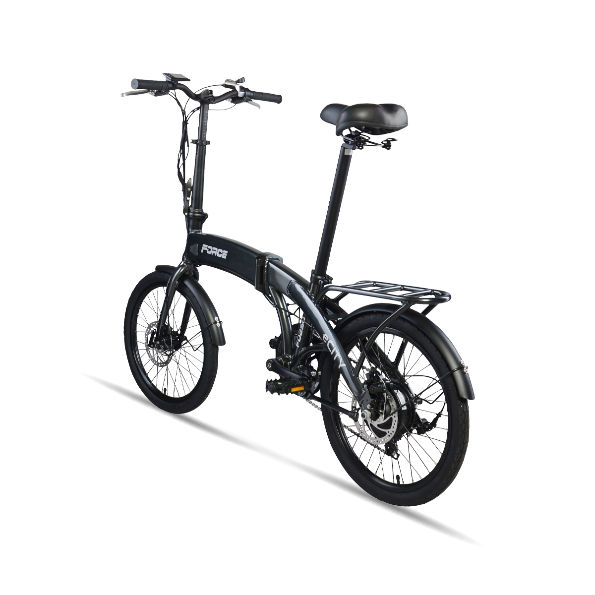 Force | eCity FD250 Rear Hub 20 inch Folding Electric City Bicycle, Black SWATCH