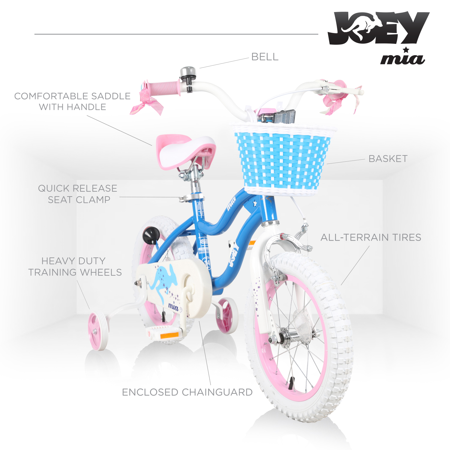 Joey | Mia 14 inch Kid's Bicycle, Blue SWATCH