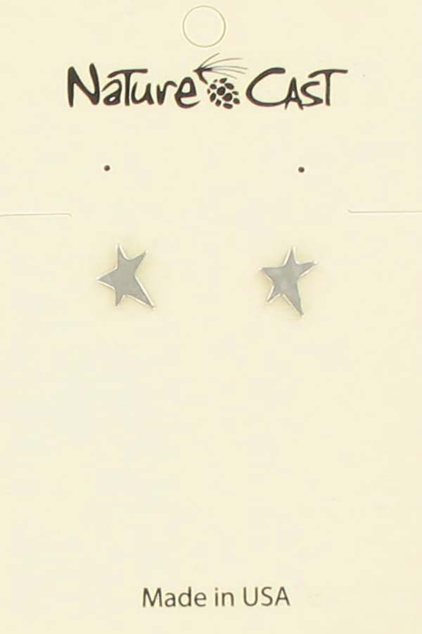 Earring post small hammered star LARGE