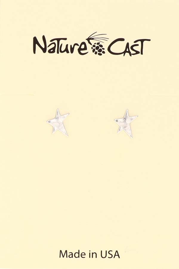 12019 Earring post small hammered star THUMBNAIL