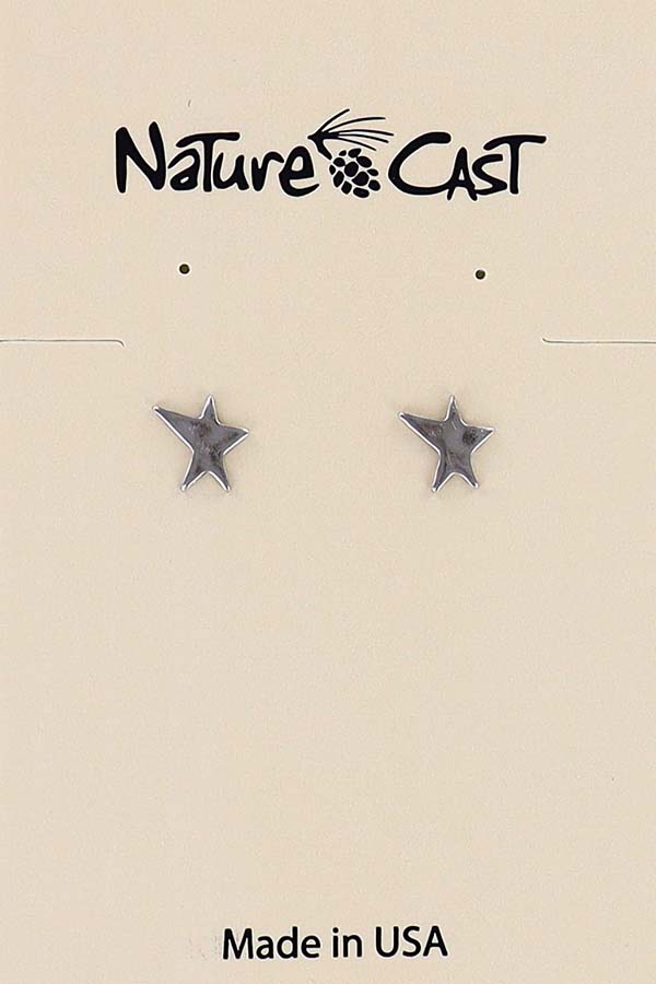 12019 Earring post small hammered star THUMBNAIL