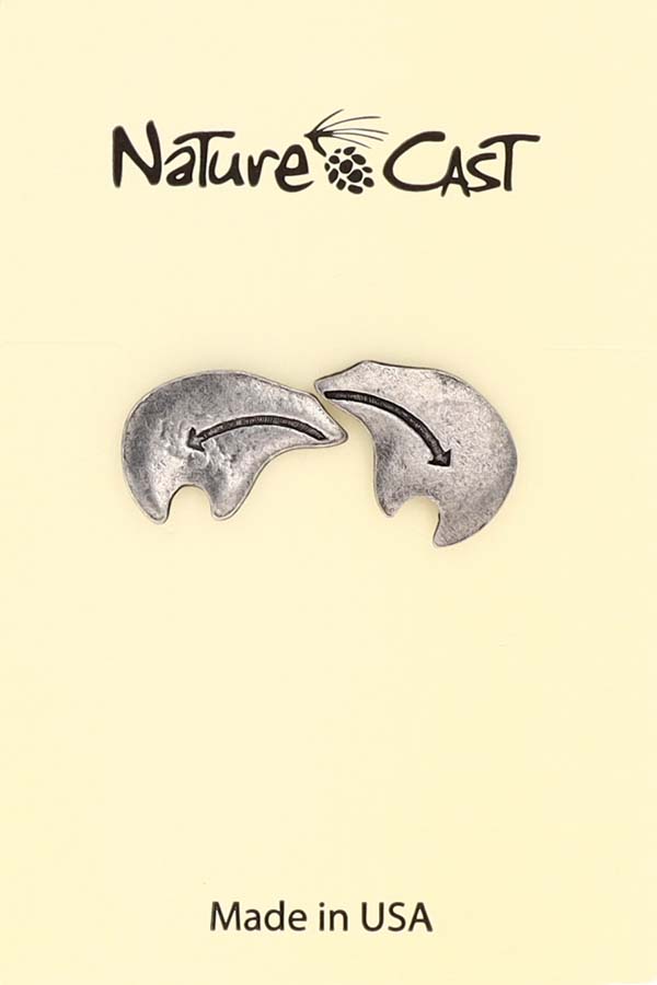 12043 Earring post heartline zuni bear THUMBNAIL