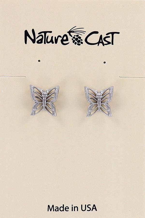 12052 Earring post filigree butterfly wings up MAIN