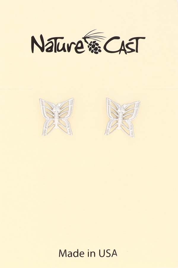 12052 Earring post filigree butterfly wings up THUMBNAIL
