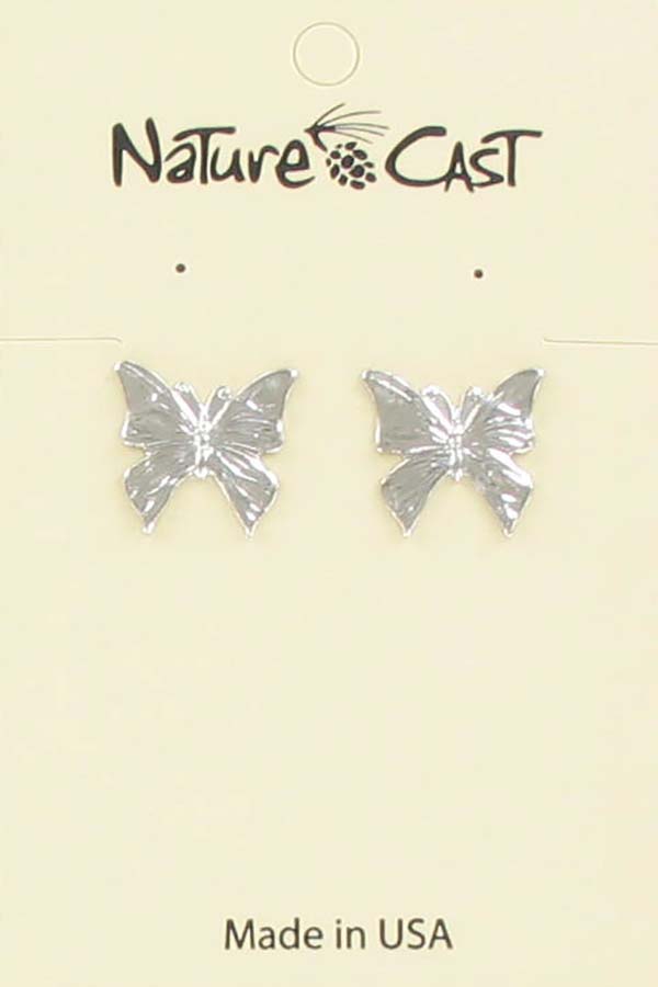 Earring post flat butterfly LARGE
