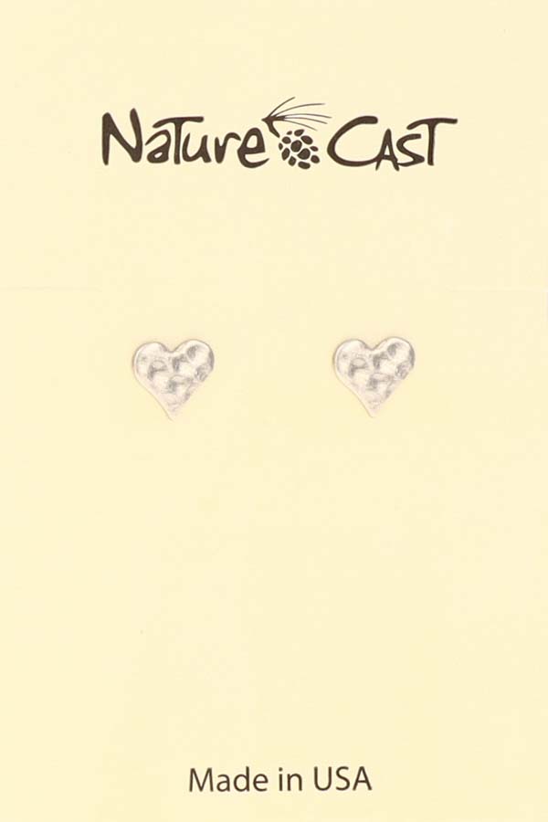 12054 Earring post hammered flat heart THUMBNAIL