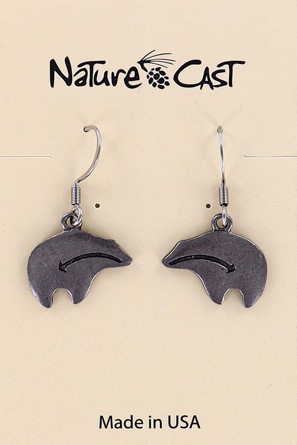 12069 Earring dangle heartline bear THUMBNAIL