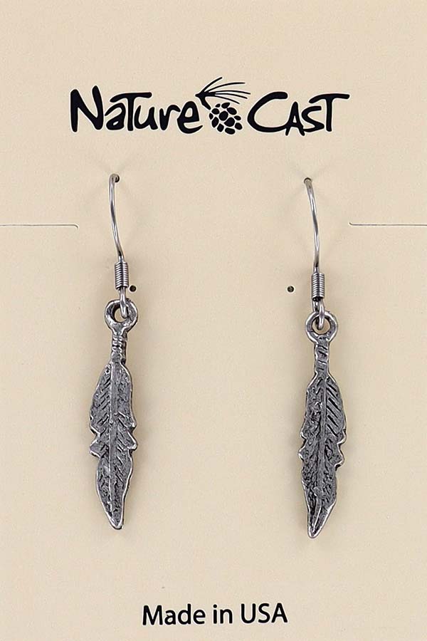12097 Earring dangle curved feather LARGE