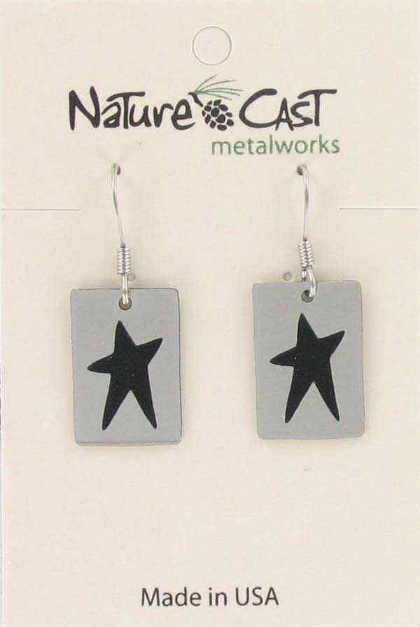 Earring dangle rectangle star THUMBNAIL