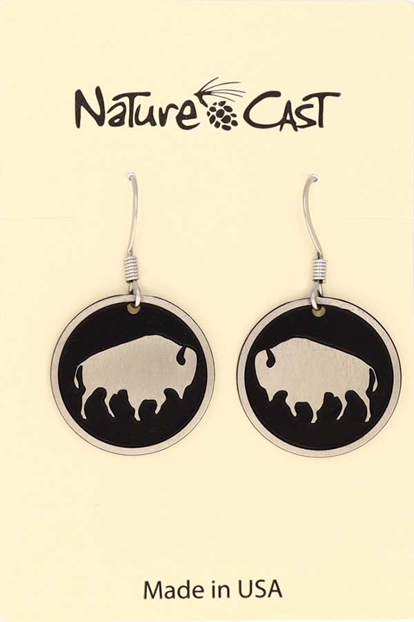 12110 Earring dangle buffalo disc THUMBNAIL
