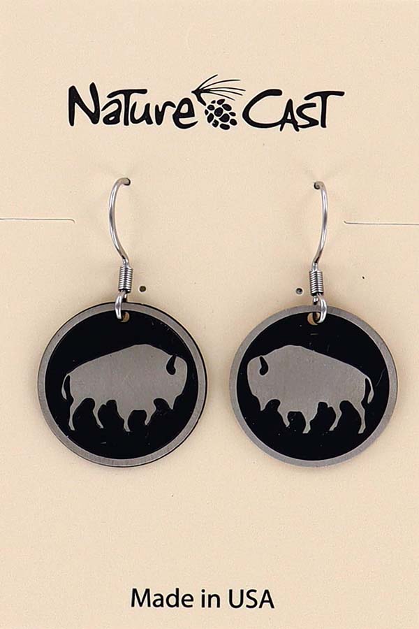 12110 Earring dangle buffalo disc THUMBNAIL