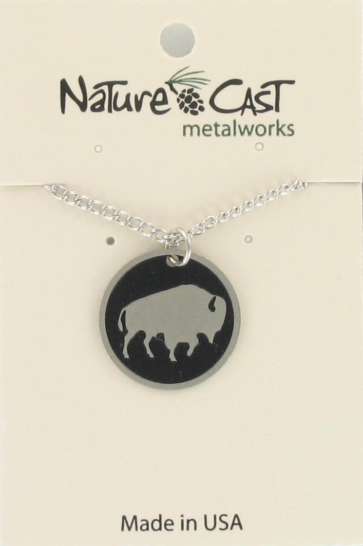 Pendant 20mm round buffalo disc w/18" chain THUMBNAIL