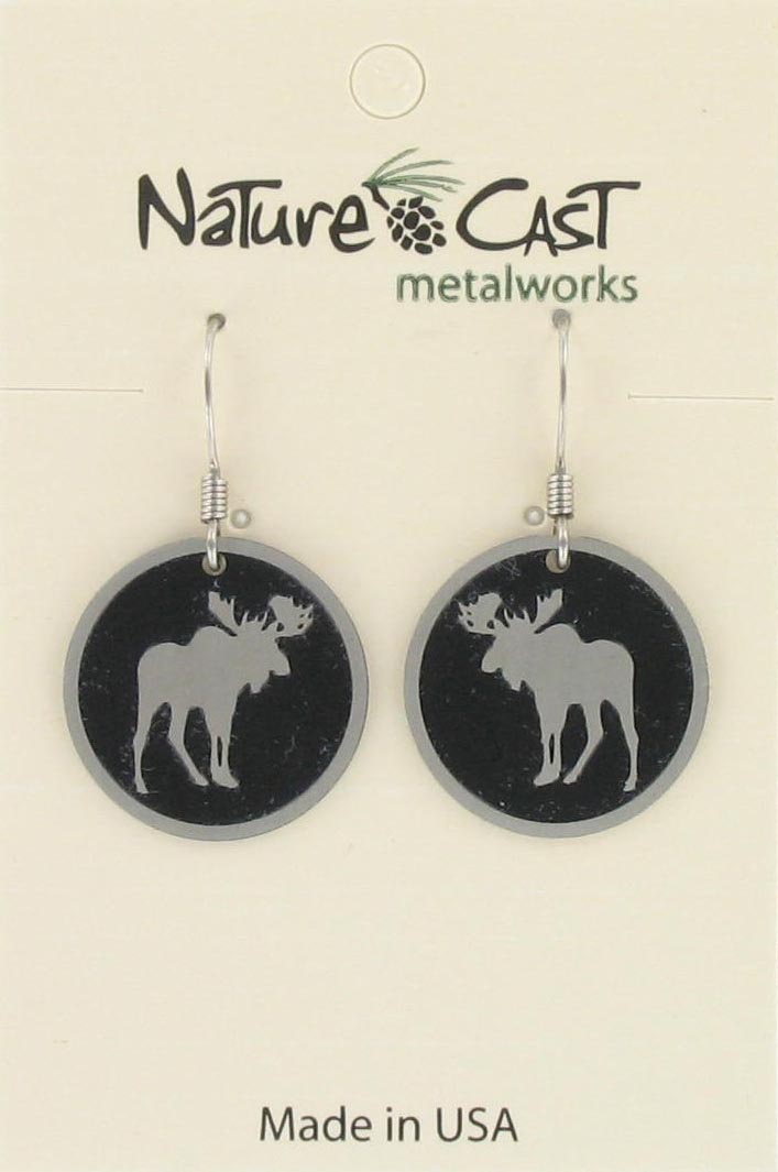 12114 Earring dangle round moose THUMBNAIL