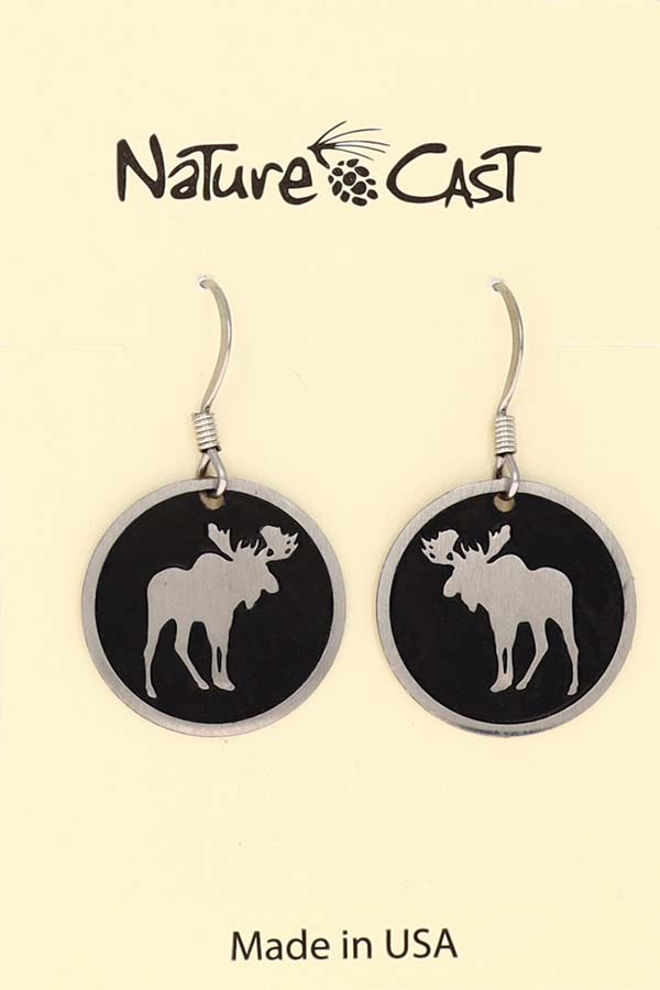 12114 Earring dangle round moose THUMBNAIL