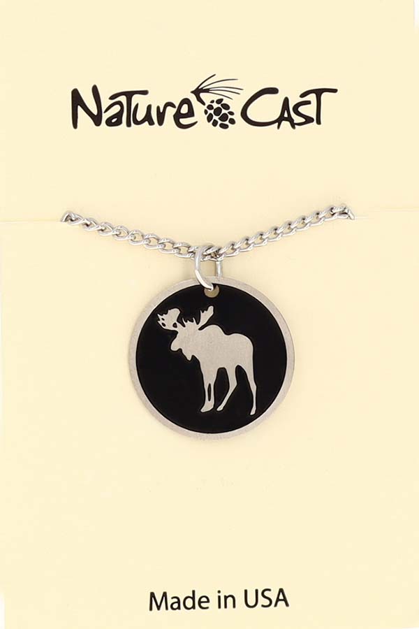 12115 Pendant round moose disc w/18" chain MAIN